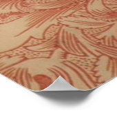 William Morris Pink Poppy Blume Floral Poster (Ecke)