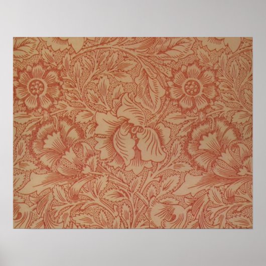 William Morris Pink Poppy Blume Floral Poster (Vorne)