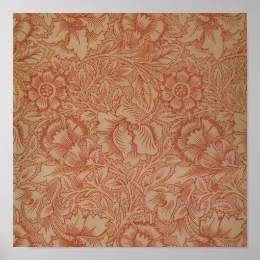 William Morris Pink Poppy Blume Floral Poster (Vorne)