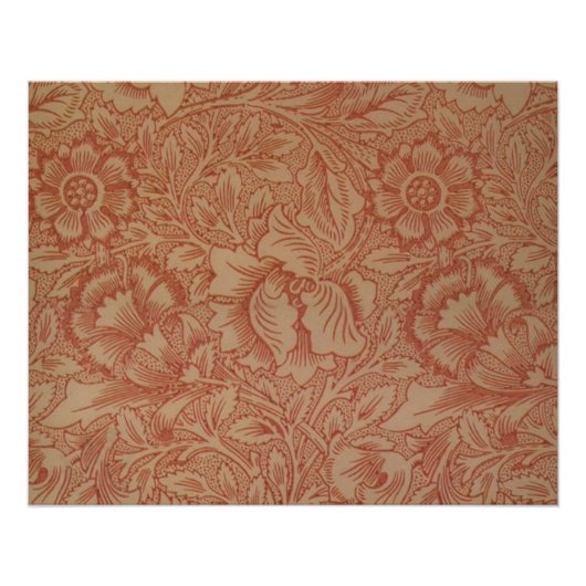 William Morris Pink Poppy Blume Floral Poster (Vorderseite)