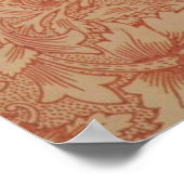 William Morris Pink Poppy Blume Floral Poster (Ecke)