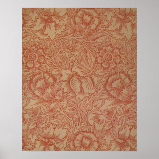 William Morris Pink Poppy Blume Floral Poster (Vorne)