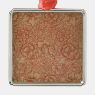 William Morris Pink Poppy Blume Floral Silbernes Ornament