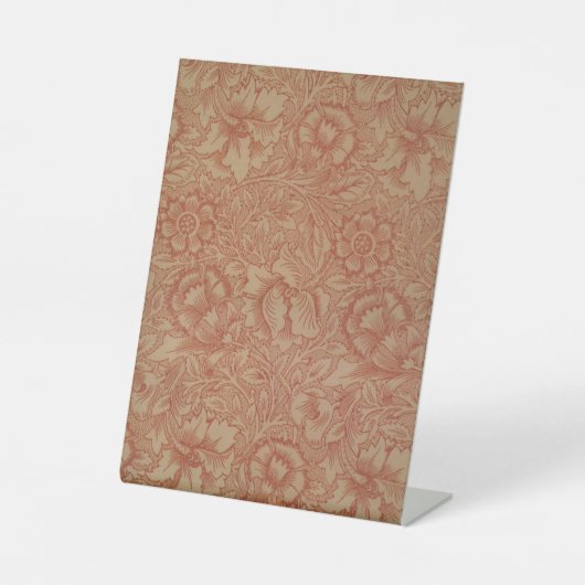 William Morris Pink Poppy Blume Floral Sockelschild (Vorderseite)