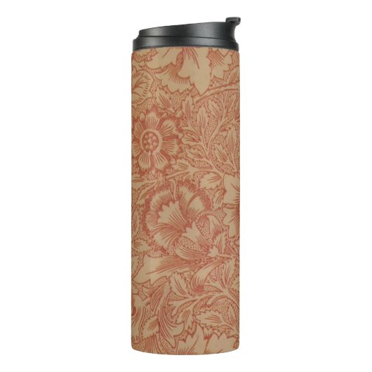 William Morris Pink Poppy Blume Floral Thermosbecher (Nach links gedreht)