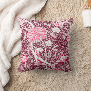William Morris Pink-Rosa-Gold-Blumenmuster Kissen