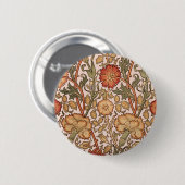 William Morris Pink Rose Blume Wallpaper Pattern Button (Vorne & Hinten)