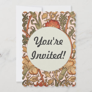 William Morris Pink Rose Blume Wallpaper Pattern Einladung