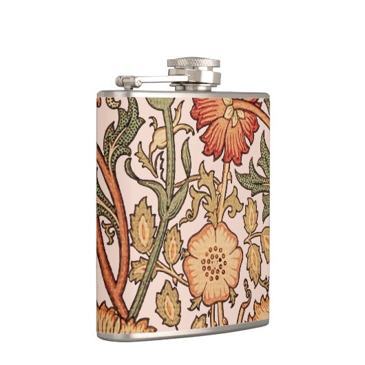 William Morris Pink Rose Blume Wallpaper Pattern Flachmann (Rechts)