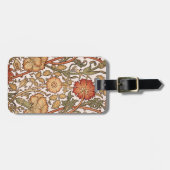 William Morris Pink Rose Blume Wallpaper Pattern Gepäckanhänger (Vorderseite horizontal)