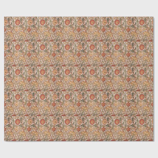 William Morris Pink Rose Blume Wallpaper Pattern Geschenkpapier (Flach)