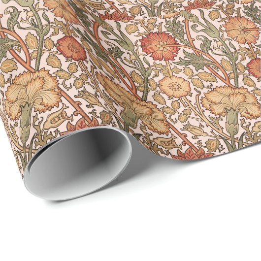 William Morris Pink Rose Blume Wallpaper Pattern Geschenkpapier (Rolleneckpunkt)
