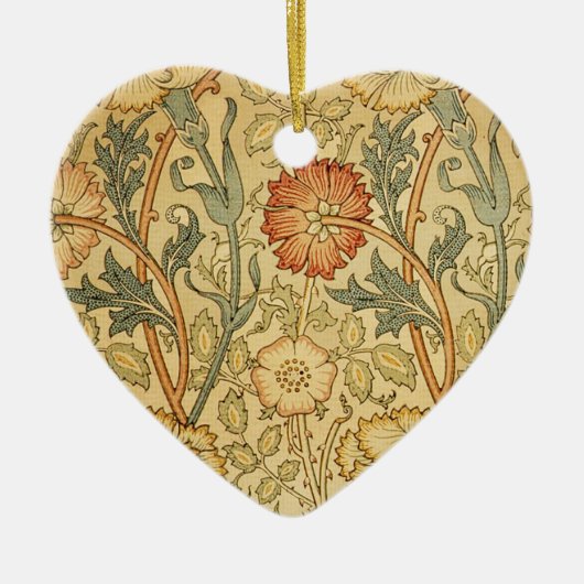 William Morris Pink Rose Blume Wallpaper Pattern Keramikornament (Vorne)
