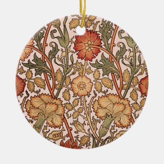 William Morris Pink Rose Blume Wallpaper Pattern Keramikornament (Vorne)