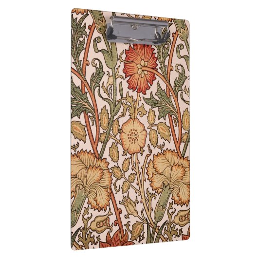 William Morris Pink Rose Blume Wallpaper Pattern Klemmbrett (Rechts)
