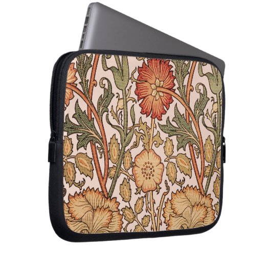 William Morris Pink Rose Blume Wallpaper Pattern Laptopschutzhülle (Vorne Rechts)