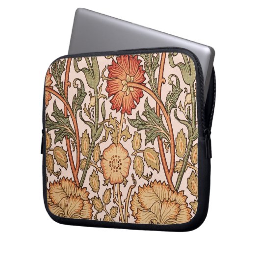 William Morris Pink Rose Blume Wallpaper Pattern Laptopschutzhülle (Vorderseite Links)
