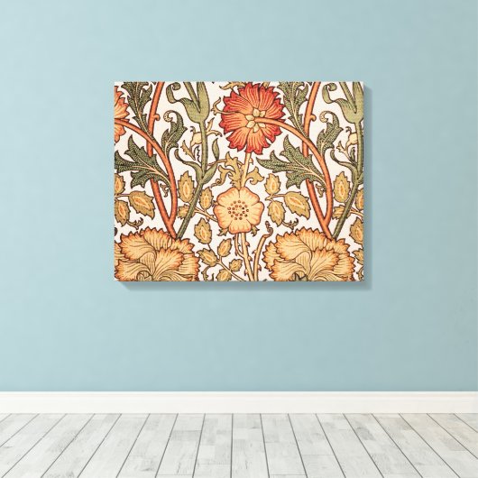 William Morris Pink Rose Blume Wallpaper Pattern Leinwanddruck (Insitu (Holzboden))