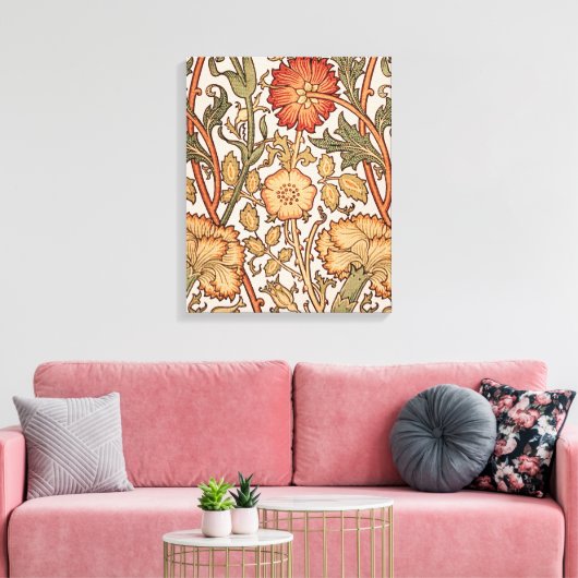 William Morris Pink Rose Blume Wallpaper Pattern Leinwanddruck (Insitu (Wohnzimmer))