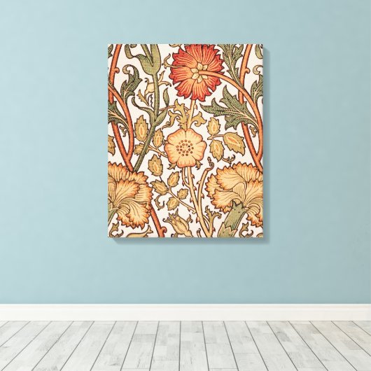 William Morris Pink Rose Blume Wallpaper Pattern Leinwanddruck (Insitu (Holzboden))