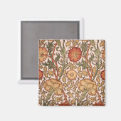 William Morris Pink Rose Blume Wallpaper Pattern Magnet (Vorderseite/Rückseite)