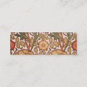 William Morris Pink Rose Blume Wallpaper Pattern Mini Visitenkarte (Rückseite)