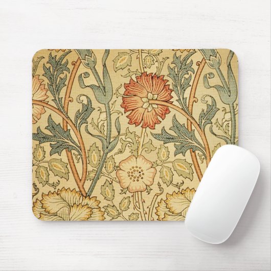 William Morris Pink Rose Blume Wallpaper Pattern Mousepad (Mit Mouse)