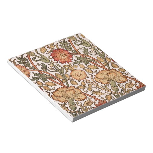 William Morris Pink Rose Blume Wallpaper Pattern Notizblock (angewinkelt)