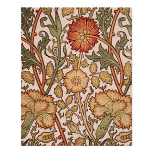 William Morris Pink Rose Blume Wallpaper Pattern Poster