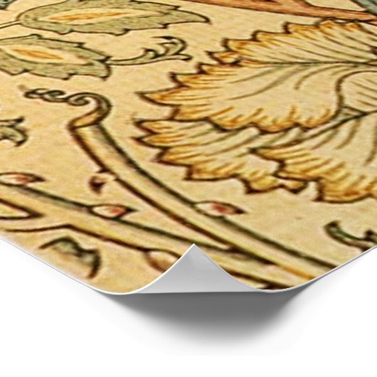 William Morris Pink Rose Blume Wallpaper Pattern Poster (Ecke)