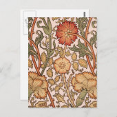 William Morris Pink Rose Blume Wallpaper Pattern Postkarte (Vorne/Hinten)