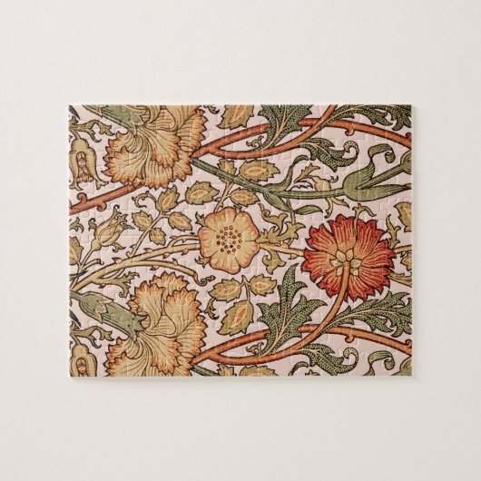 William Morris Pink Rose Blume Wallpaper Pattern Puzzle (Horizontal)