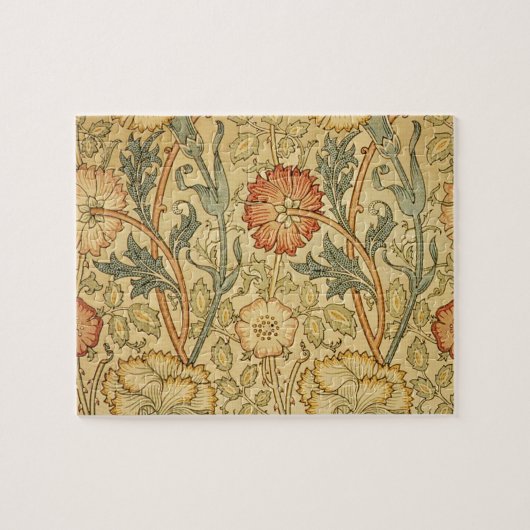 William Morris Pink Rose Blume Wallpaper Pattern Puzzle (Horizontal)