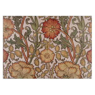 William Morris Pink Rose Blume Wallpaper Pattern Schneidebrett