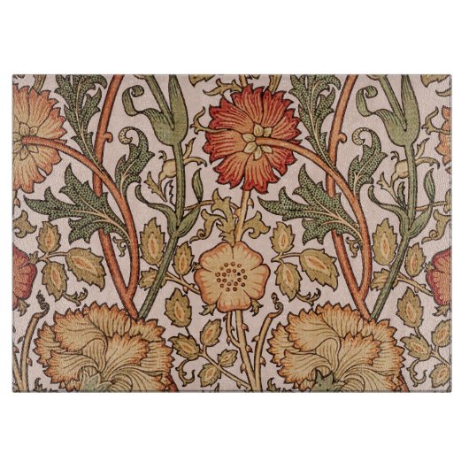 William Morris Pink Rose Blume Wallpaper Pattern Schneidebrett (Vorderseite)
