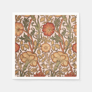 William Morris Pink Rose Blume Wallpaper Pattern Serviette