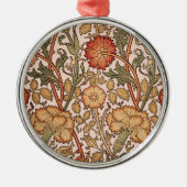 William Morris Pink Rose Blume Wallpaper Pattern Silbernes Ornament (Vorne)