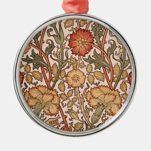 William Morris Pink Rose Blume Wallpaper Pattern Silbernes Ornament (Vorne)