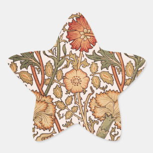 William Morris Pink Rose Blume Wallpaper Pattern Stern-Aufkleber