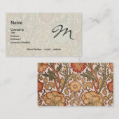 William Morris Pink Rose Blume Wallpaper Pattern Visitenkarte (Vorne/Hinten)