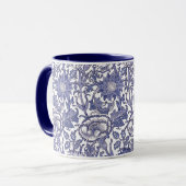 William Morris Pink Rose Wallpaper Pattern Tasse (Vorderseite Links)