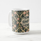 William Morris Pink Rosen Spalier Heim Süß Heim Kaffeetasse (Vorderseite Links)