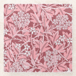 William Morris Pink Tint Vintag Floral Glasuntersetzer