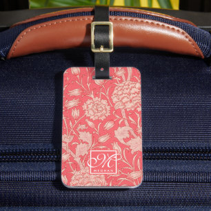 William Morris - Pink Wild Tulips & Monogram Gepäckanhänger