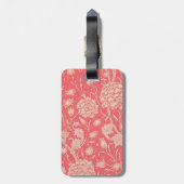 William Morris - Pink Wild Tulips & Monogram Gepäckanhänger (Rückseite vertikal)