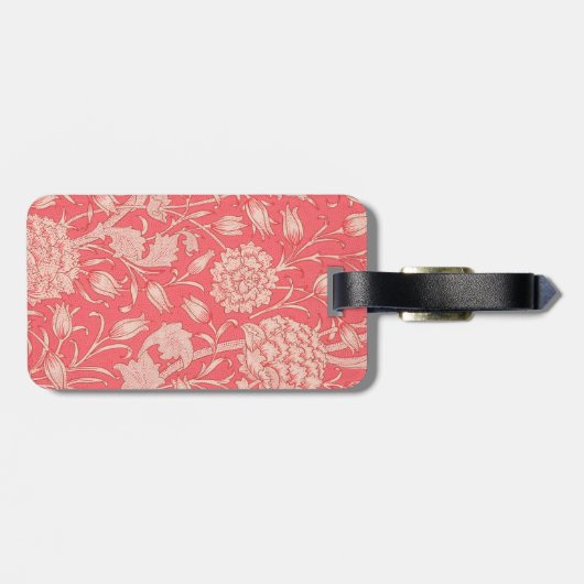 William Morris - Pink Wild Tulips & Monogram Gepäckanhänger (Rückseite horizontal)