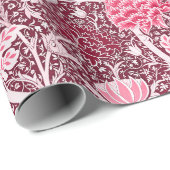 William Morris Pinke Roségold Blumenmuster Geschenkpapier (Rolleneckpunkt)