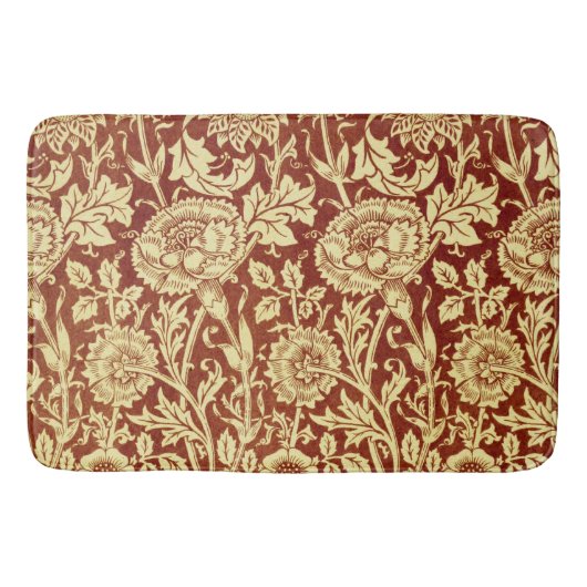 William Morris Pinks Red und White Badematte (Vorderseite)