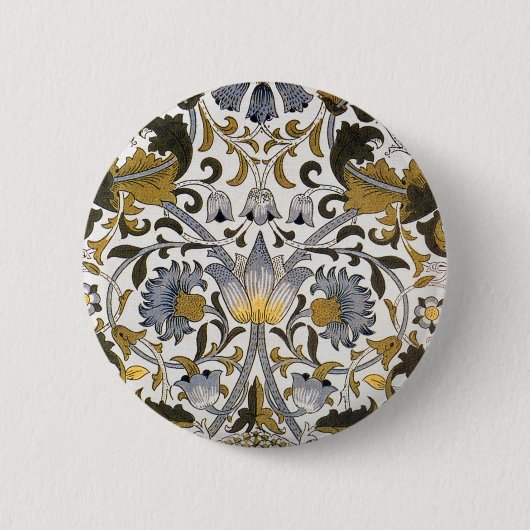 William morris plumpe Blume Button (Vorderseite)