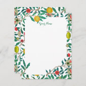 William Morris Pomegranat, helle weiße Karte (Vorne/Hinten)